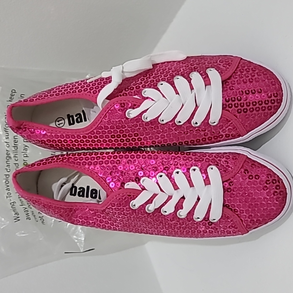 Balera Glitter & Sequins Fuchsia Low-Top Sneakers Size 11